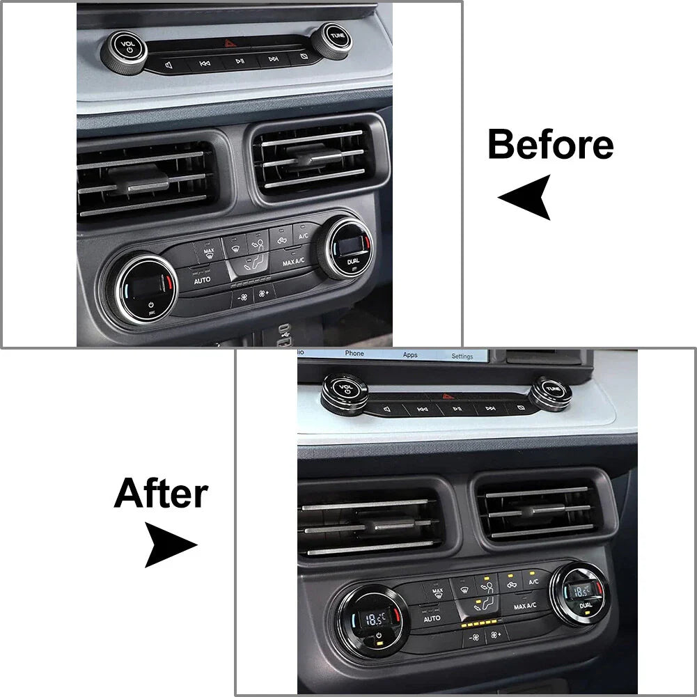 AC Headlight Switch Knob Ring for Ford Maverick (2022-2023) Black