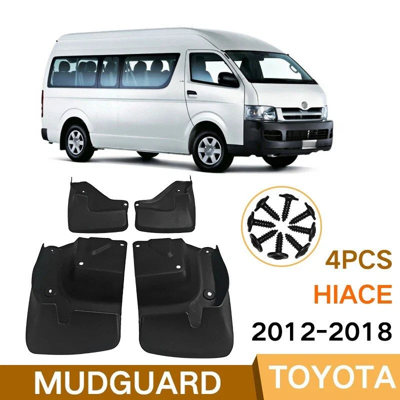 Molded Mud Flaps Splash Guard Mudguard Fender 4PCS for Toyota Hiace (2012–2018)