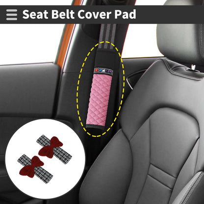 Set of 2 Seat Belt Cover Pads for Universal Fit (23.5cm)