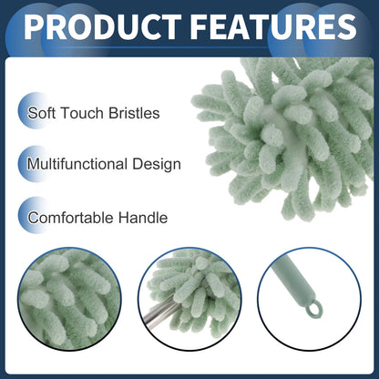 Car Wheel Brush 30-76.5cm for Universal Use (1 pcs) Microfiber PP Light Green