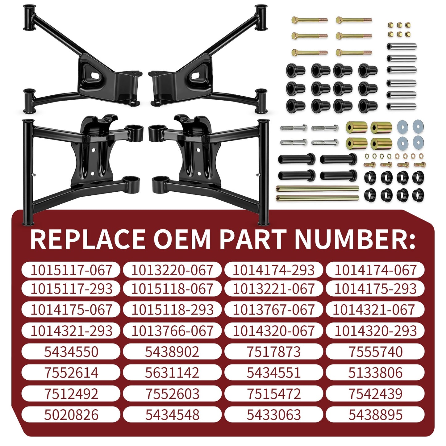 Rear Upper Lower A-Arm Kit for Polaris Sportsman 800 (2005–2007)
