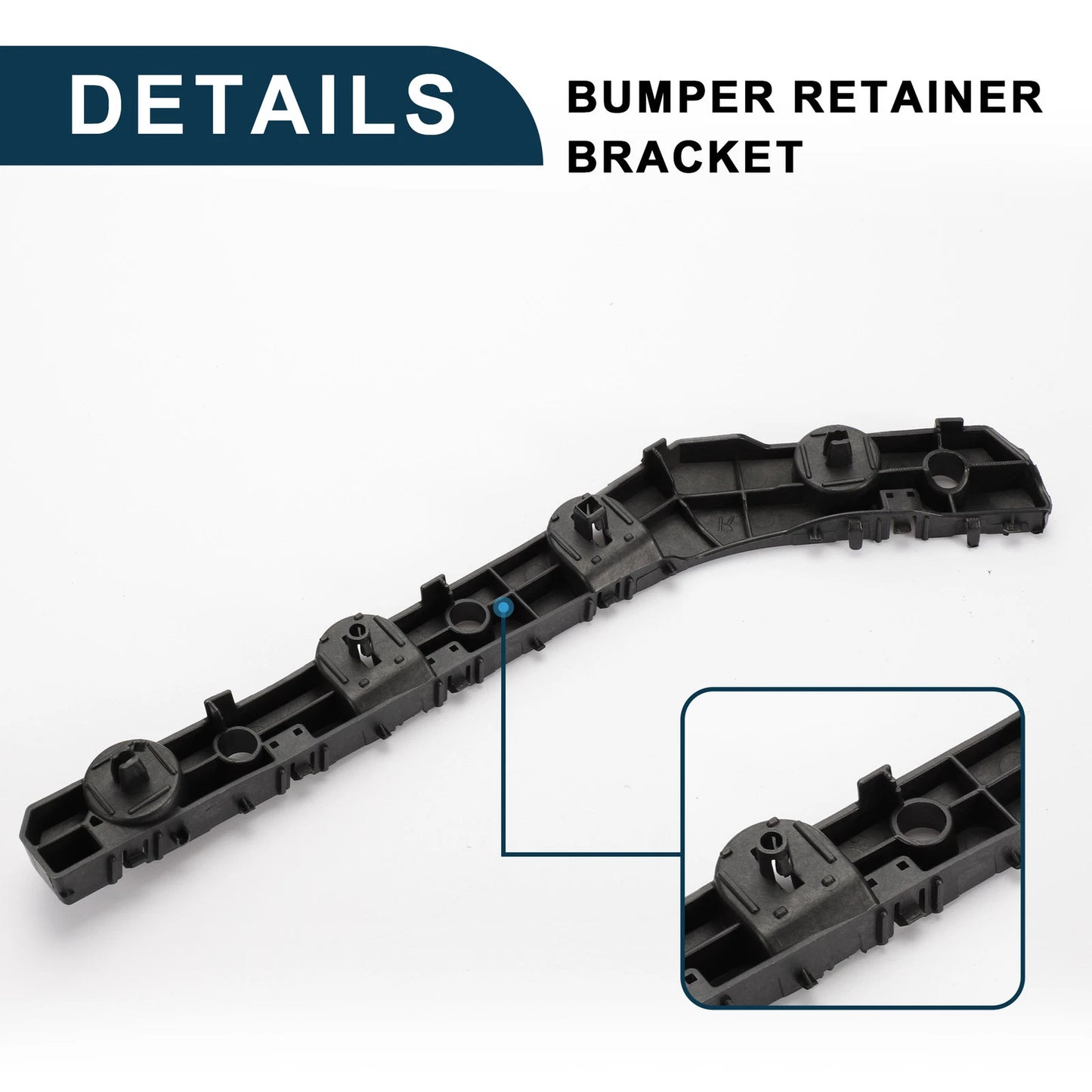 Right Rear Bumper Retainer Bracket for Nissan Versa (2020–2022) ABS Black