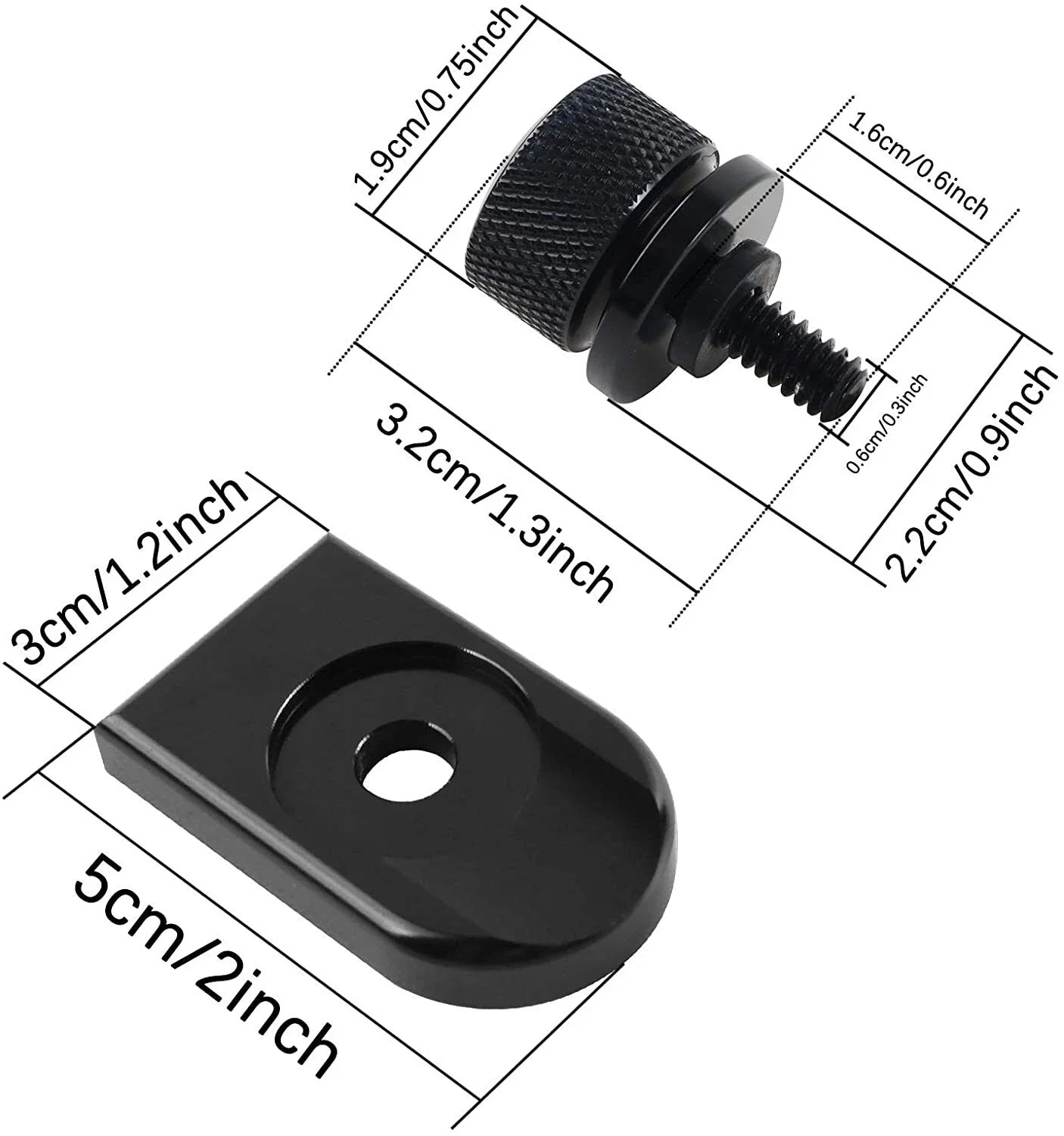 Black/Chrome Rear Fender Seat Bolt Tab Cover for Harley