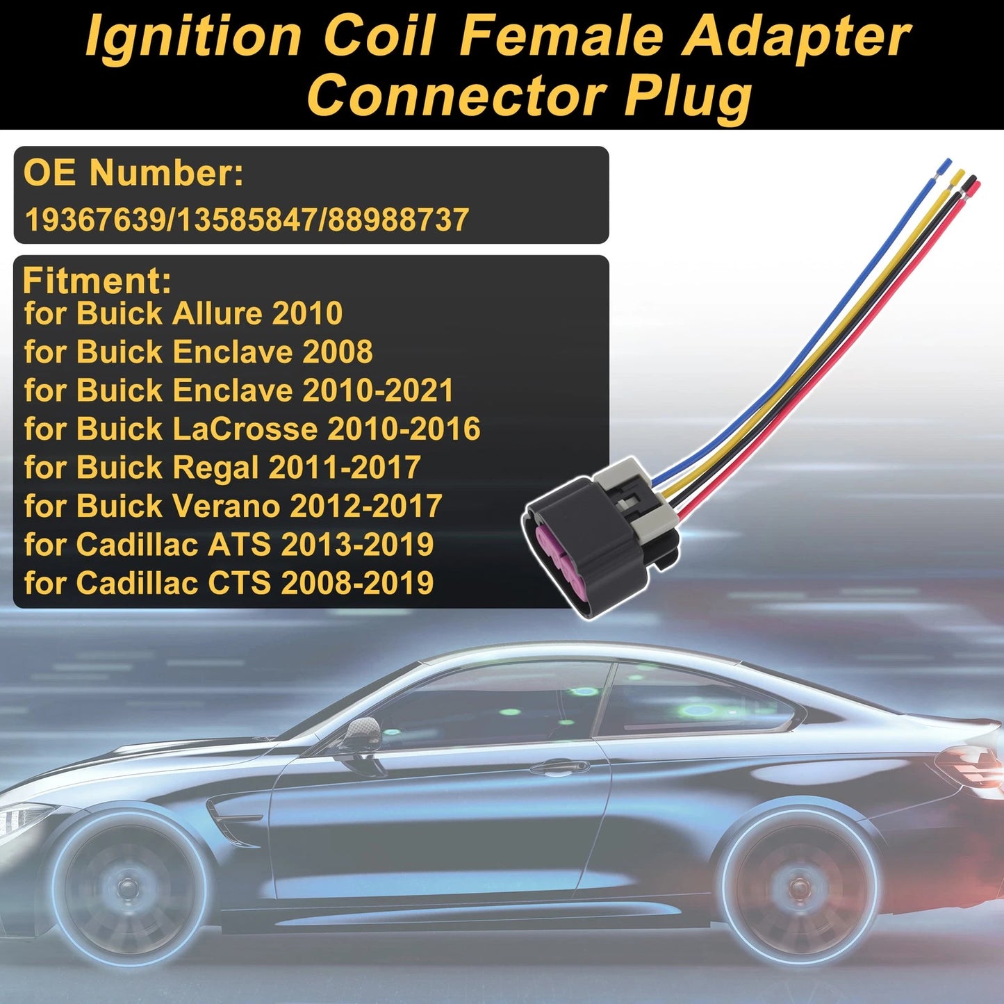1pc 8 Pin Ignition Coil for Buick Allure (2010) & Enclave (2008) No. 19367639