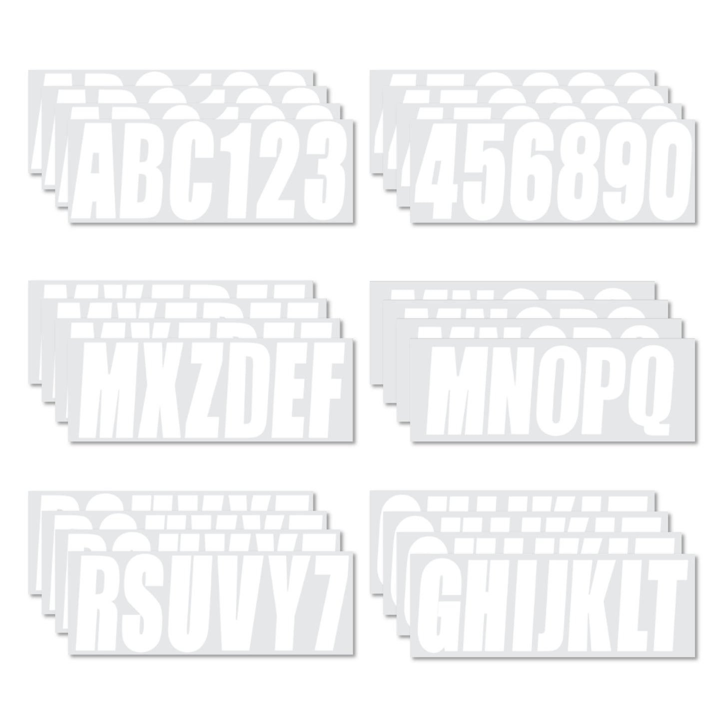 3" Boat Registration Numbers and Letters Decals Custom DIY White