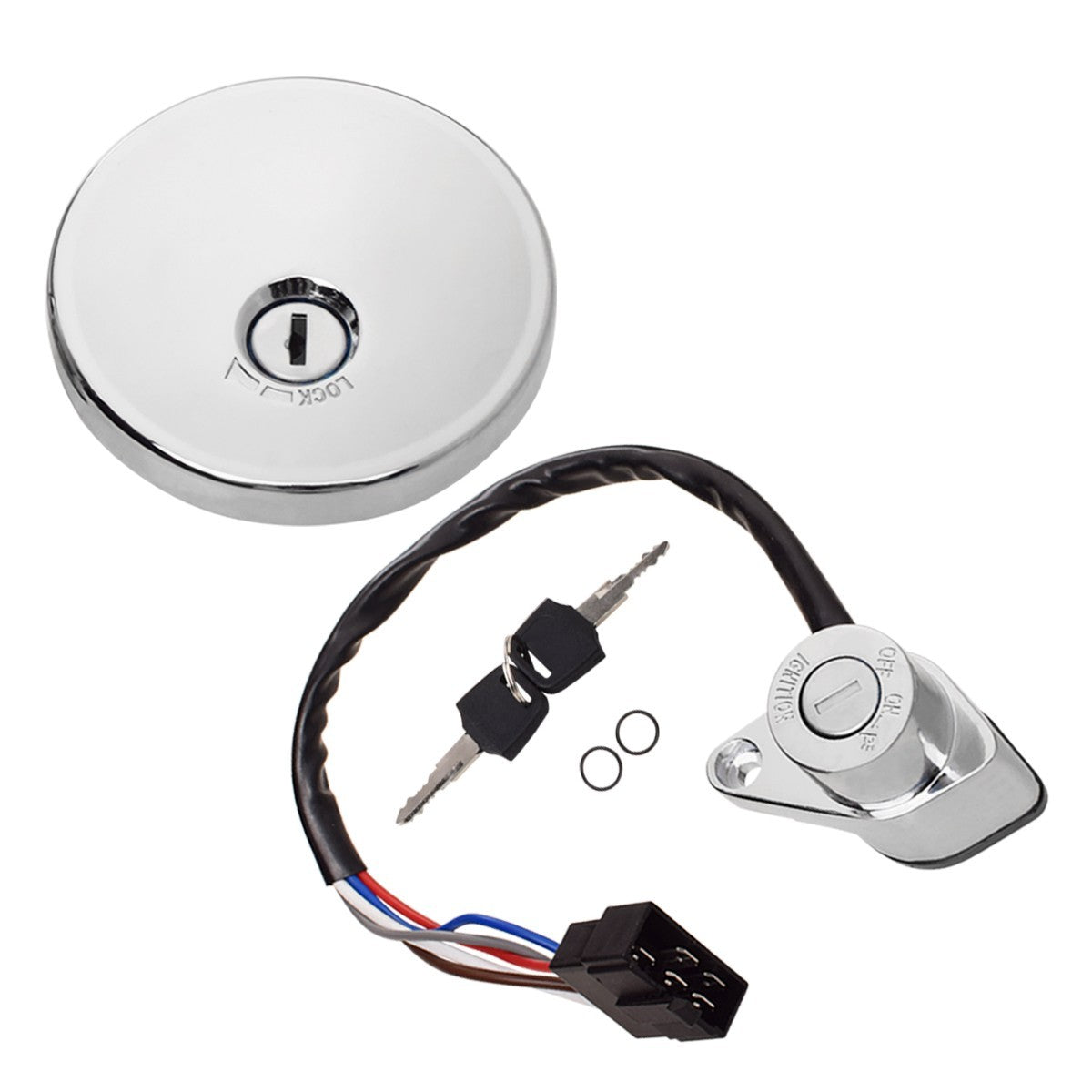 Ignition Switch and Fuel Gas Cap Key Set for Kawasaki EN500 Vulcan 500 (2001–2009)