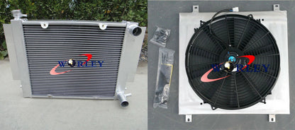Aluminum Radiator with Shroud & Fan for Mazda RX2 RX3 RX4 RX5 RX7 (1970–1985)