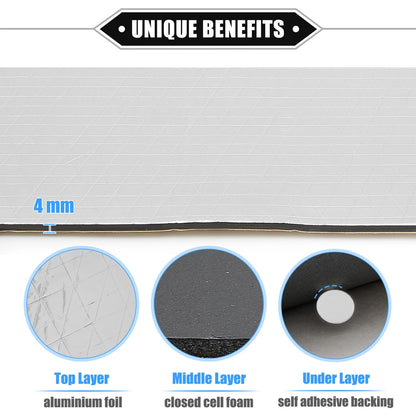 Sound Deadening Mat Kit for Universal Applications (157mil, 18sqft)