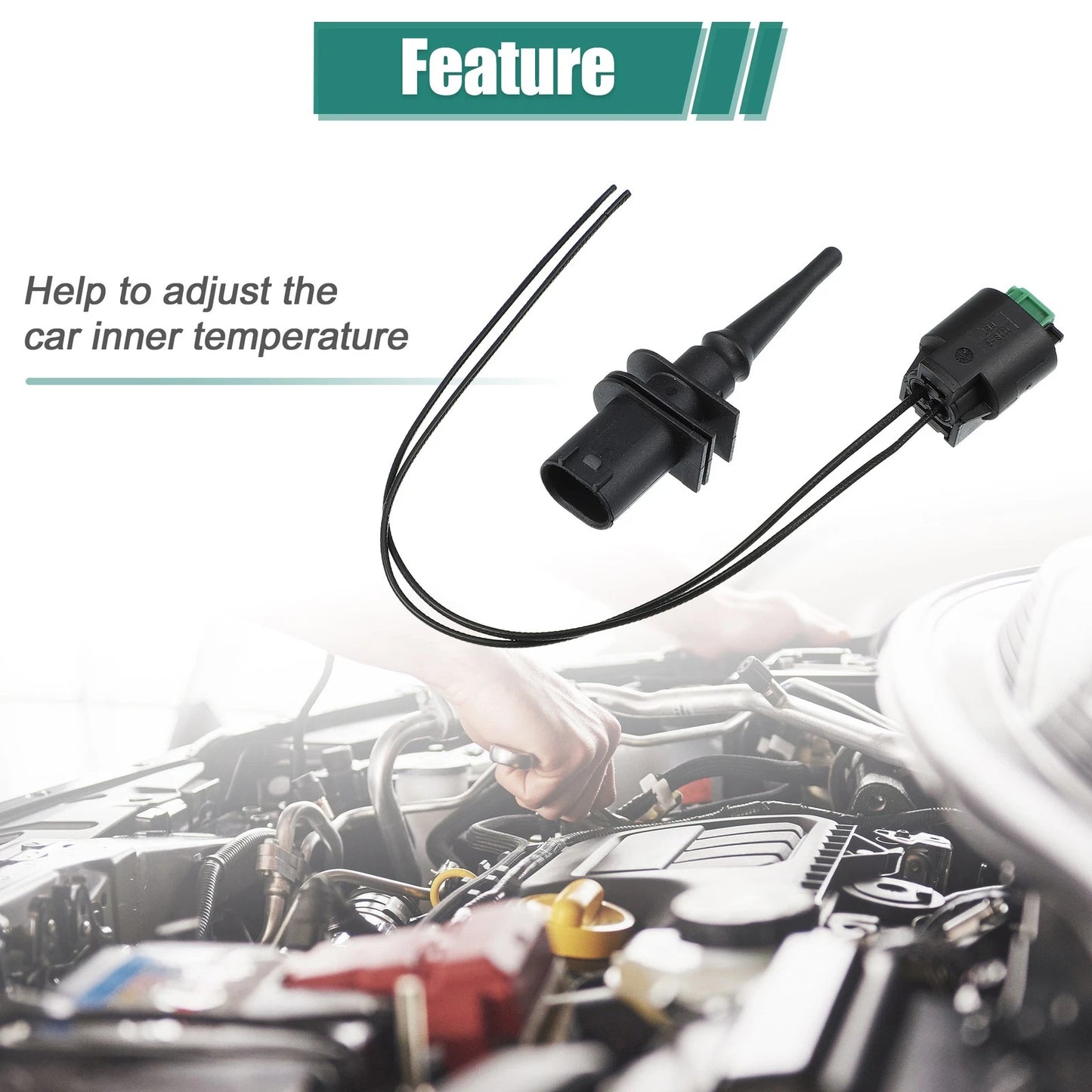 Ambient Air Temperature Sensor Pigtail Plug Wire for BMW (2000–2023) 65816905133