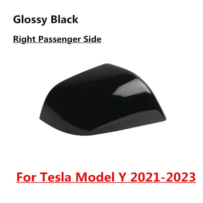 Right Side Mirror Rearview Cover / Glossy Black / for Tesla Model Y (2021–2023)