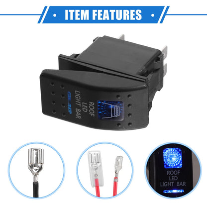 5 Pin LED Rocker Switch Kit for Car Interior Roof Light Bar (12V/24V)