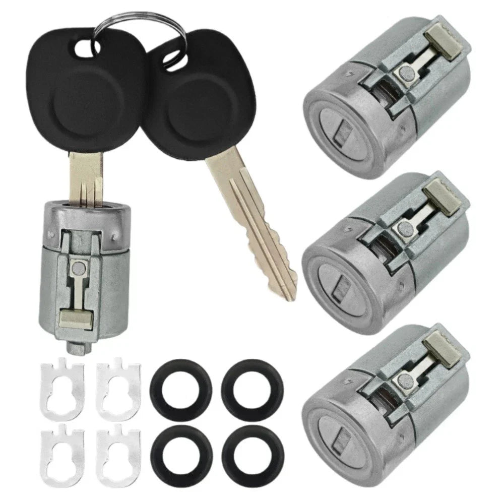 4 Pcs Door Lock Cylinder & 2 Keys for Chevrolet Express Savana 1500 2500 3500 (2003-2023)
