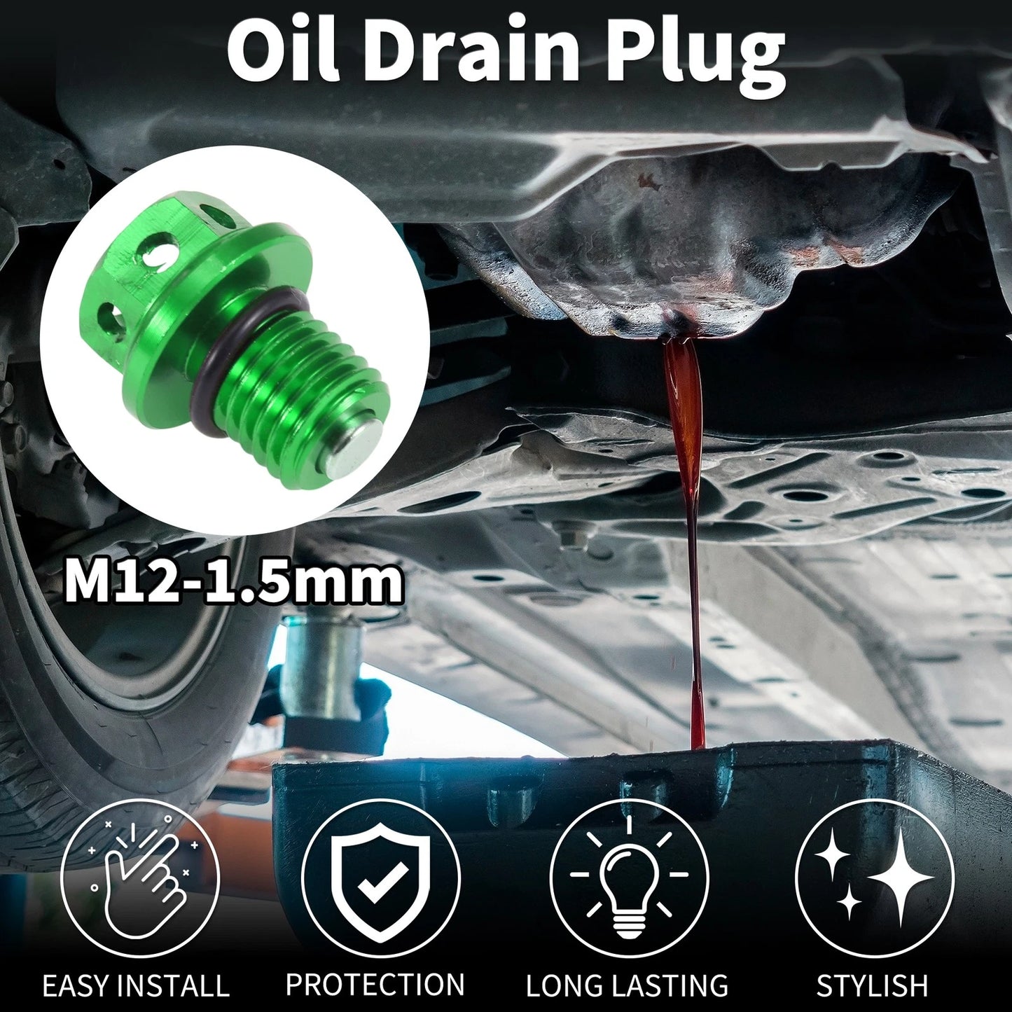 M12x1.5 Magnetic Oil Drain Plug for Universal Applications