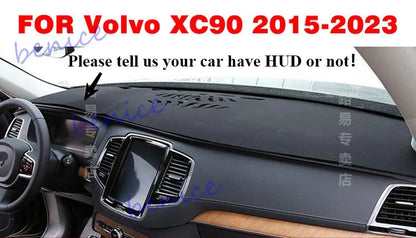 Dashboard Cover / Black Leather / Dash Pad for Volvo XC90 (2015–2023)