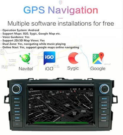7'' Car Stereo GPS Head Unit for Toyota Auris Corolla (2006-2012)