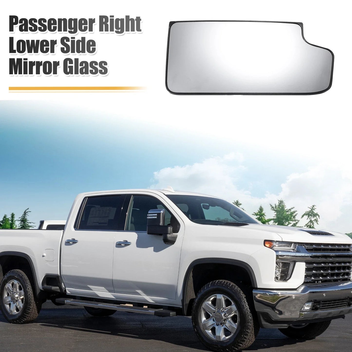 Passenger Right Tow Mirror Glass for Chevy GMC 1500 2500 3500 (2014-2023)