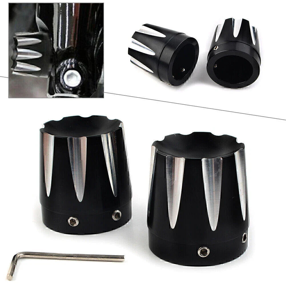 Front Axle Nut Covers for Harley Dyna, Fatboy, Electra, Street Glide, Road King (2006-2023)