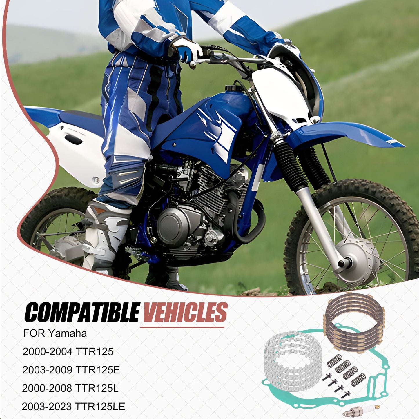 Clutch Kit for Yamaha TTR125 TTR125E TTR125L TTR125LE (2000–2023)