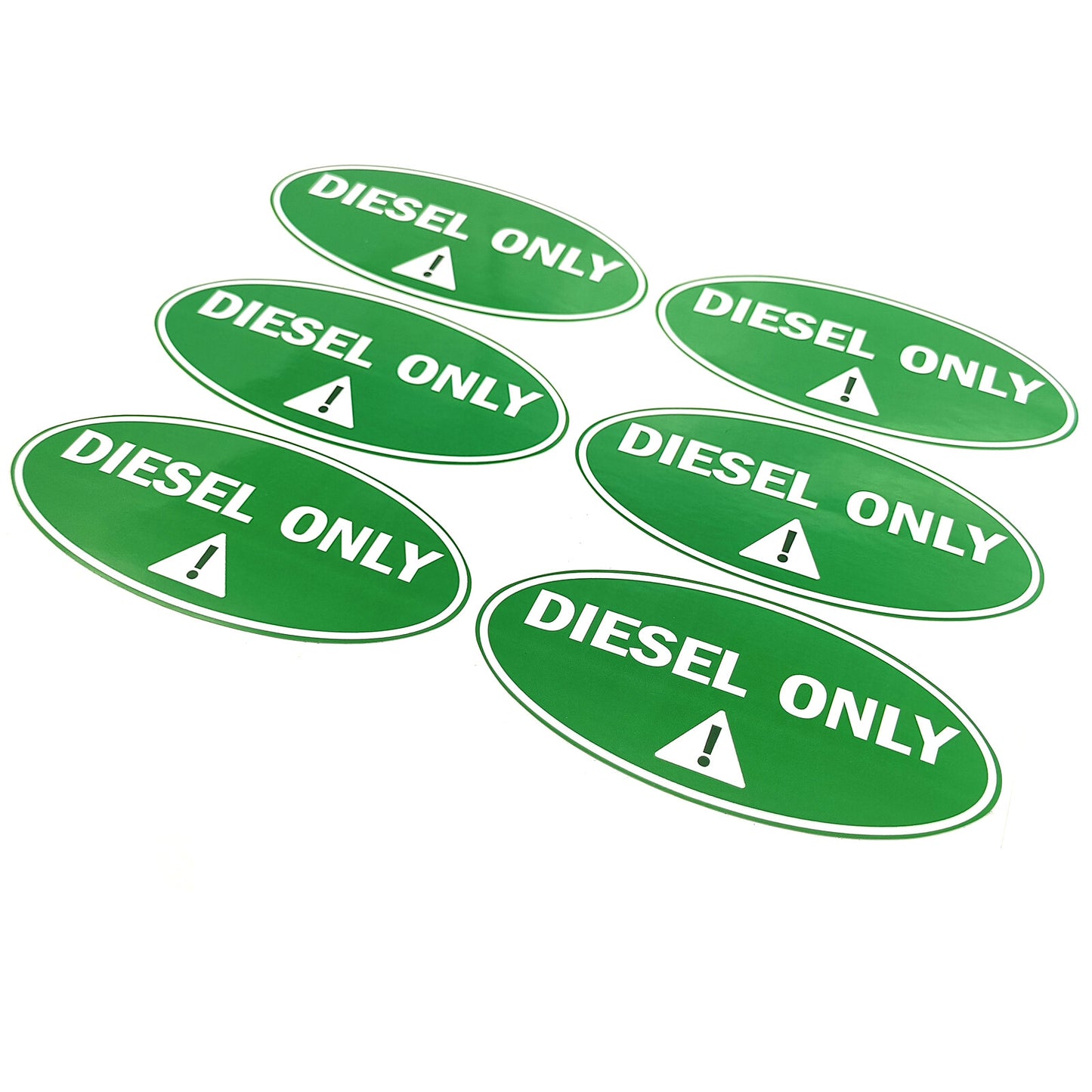 Set of 6 Diesel Only Stickers for Fuel Tank (Weatherproof Vinyl)
