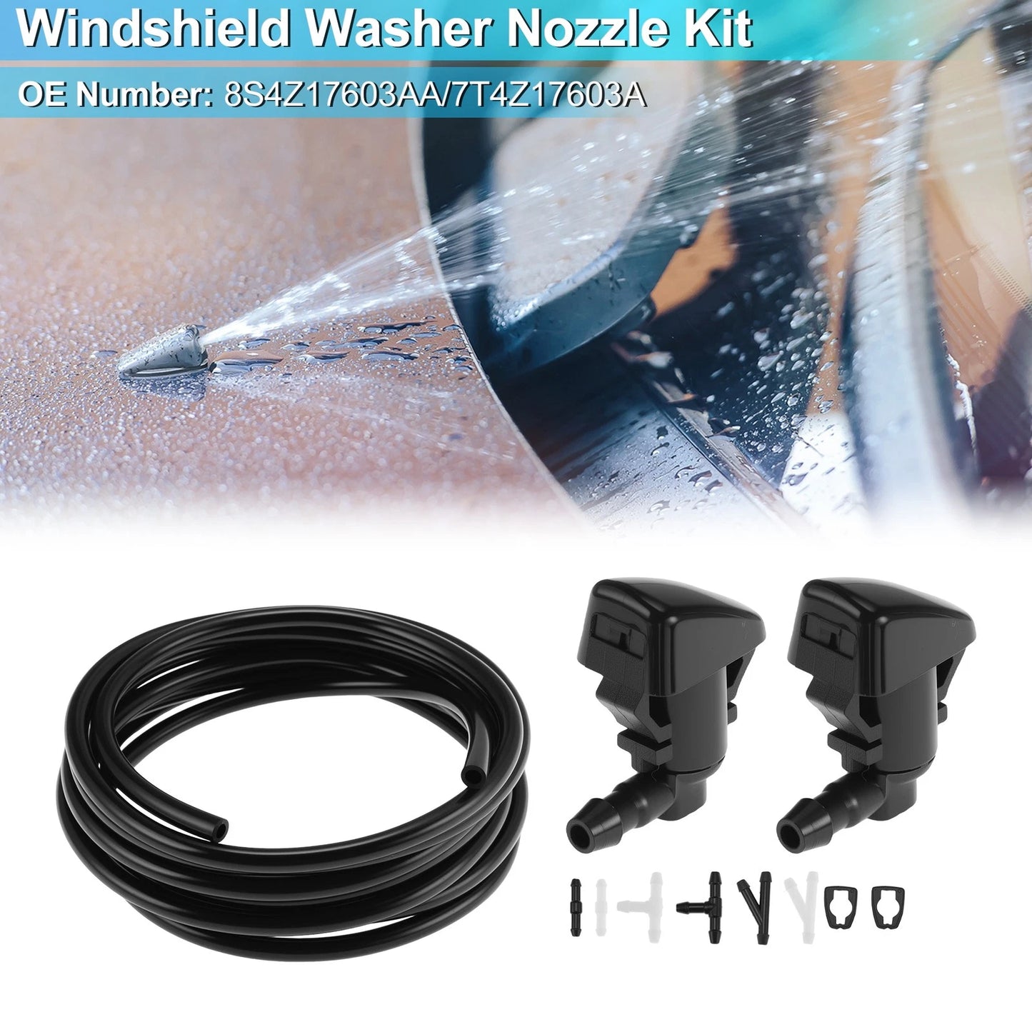 Windshield Washer Nozzle Kit for Ford Edge (2007–2011) 8S4Z17603AA/7T4Z17603A