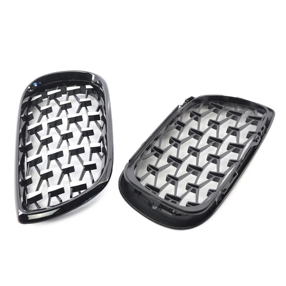 Front Grille Diamond Meteor Style Trim Black for BMW E46 2002-2005