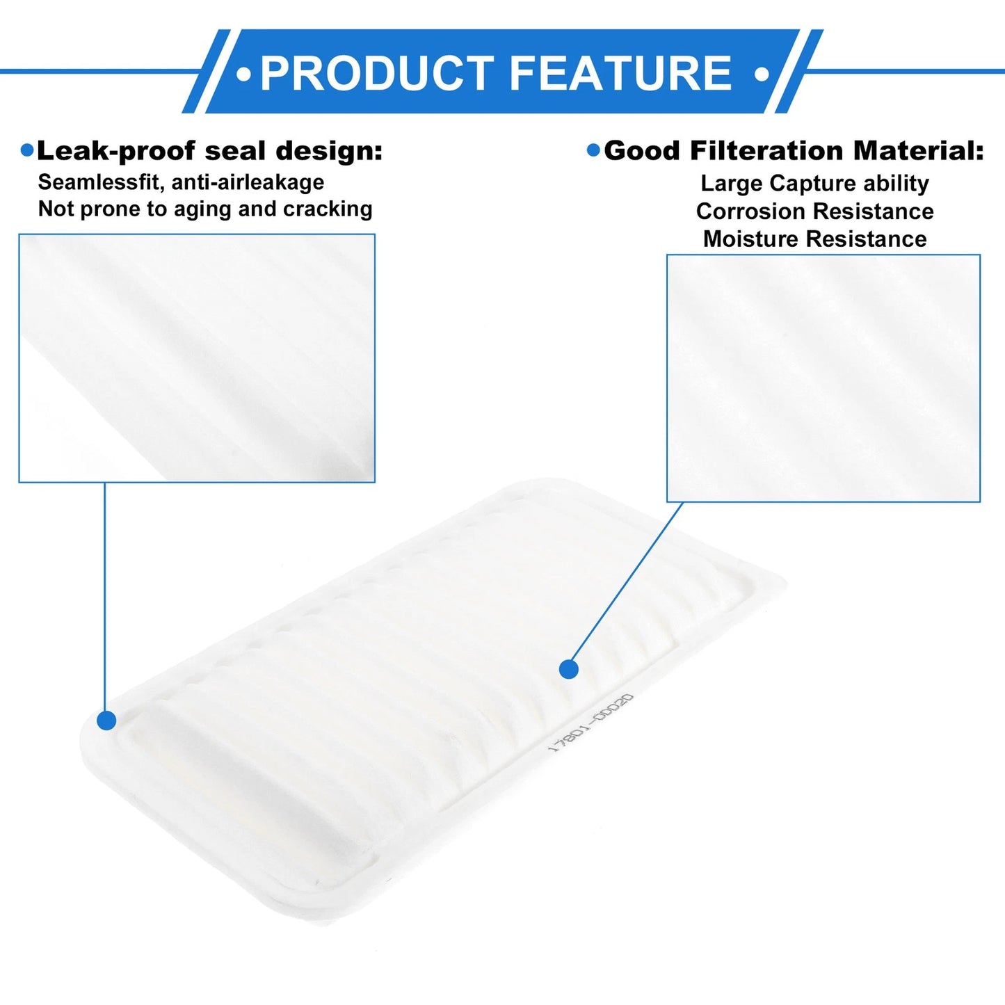 Car Engine Air Filter No. 17801YZZ02 for Toyota Camry 2.5L L4 (2010–2017)