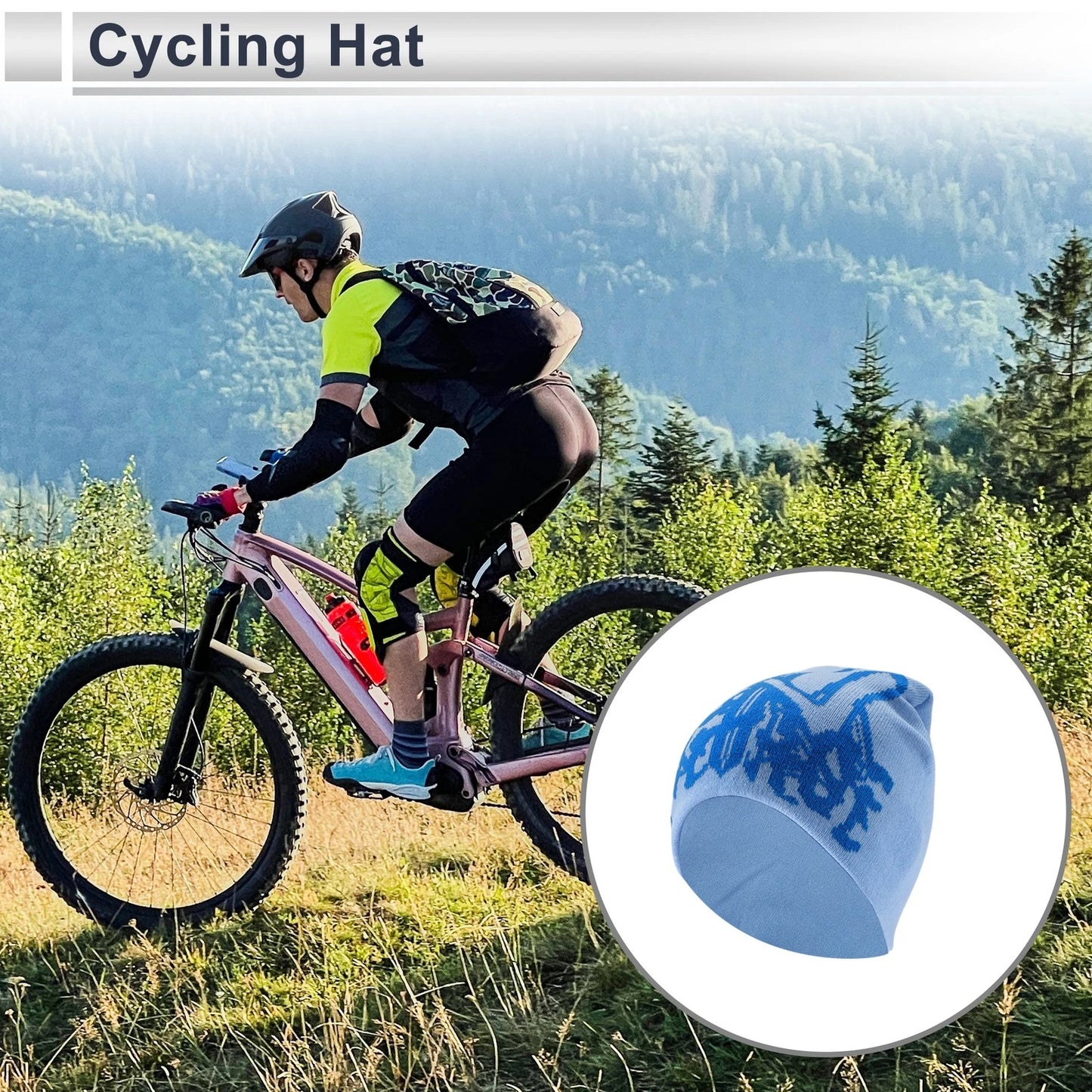 Cycling Hat for Universal Fit (24x22cm) - Light Blue, Breathable