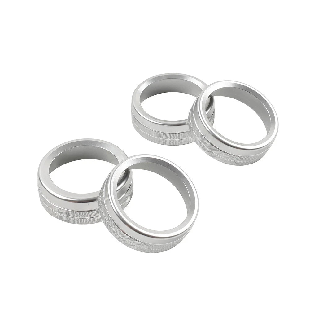 Set of 4 Silver AC Climate Control Ring Knob Trim for Toyota Tacoma (2016–2023)