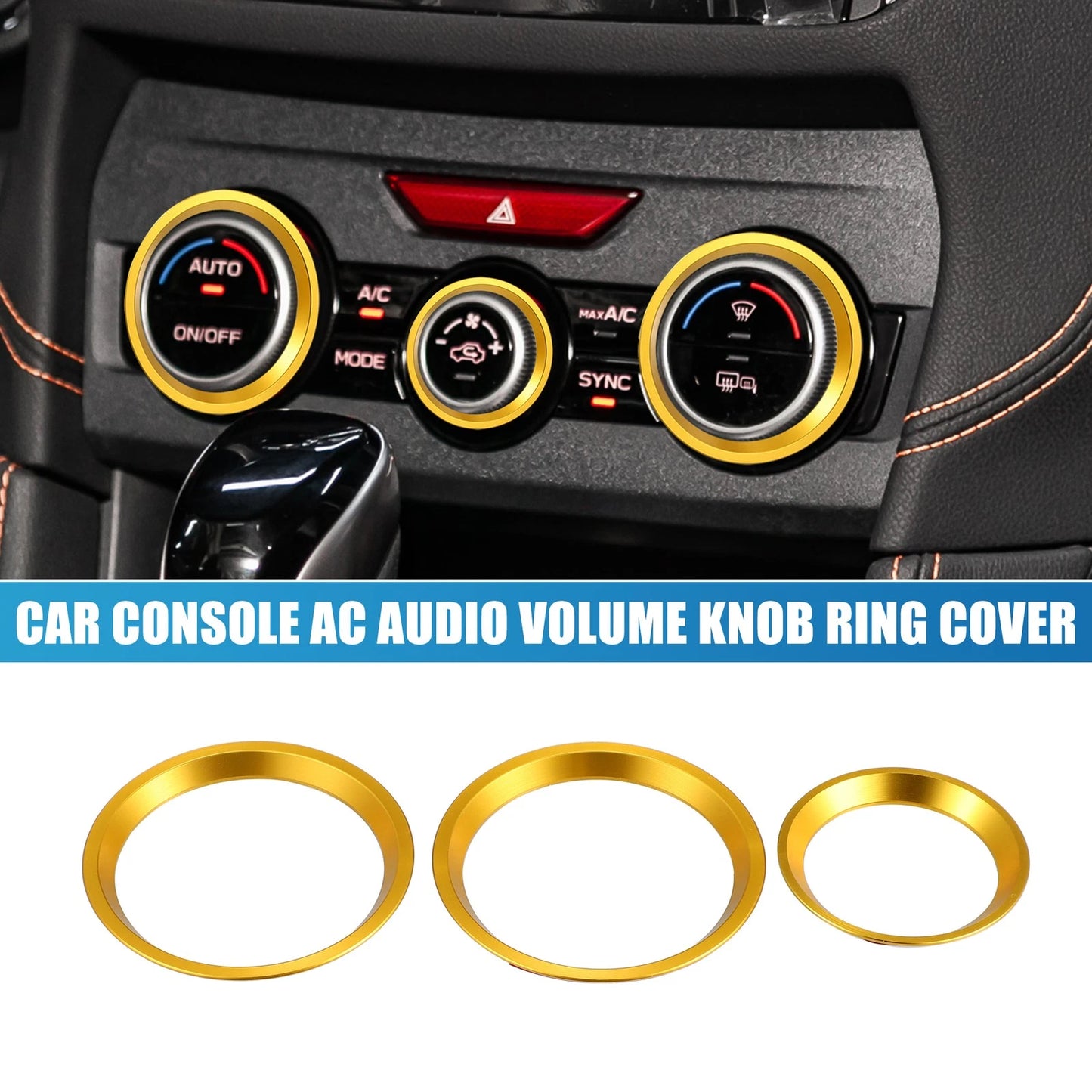 Set of 3 AC Knob Background Covers for Subaru Forester Impreza (2010–2020)