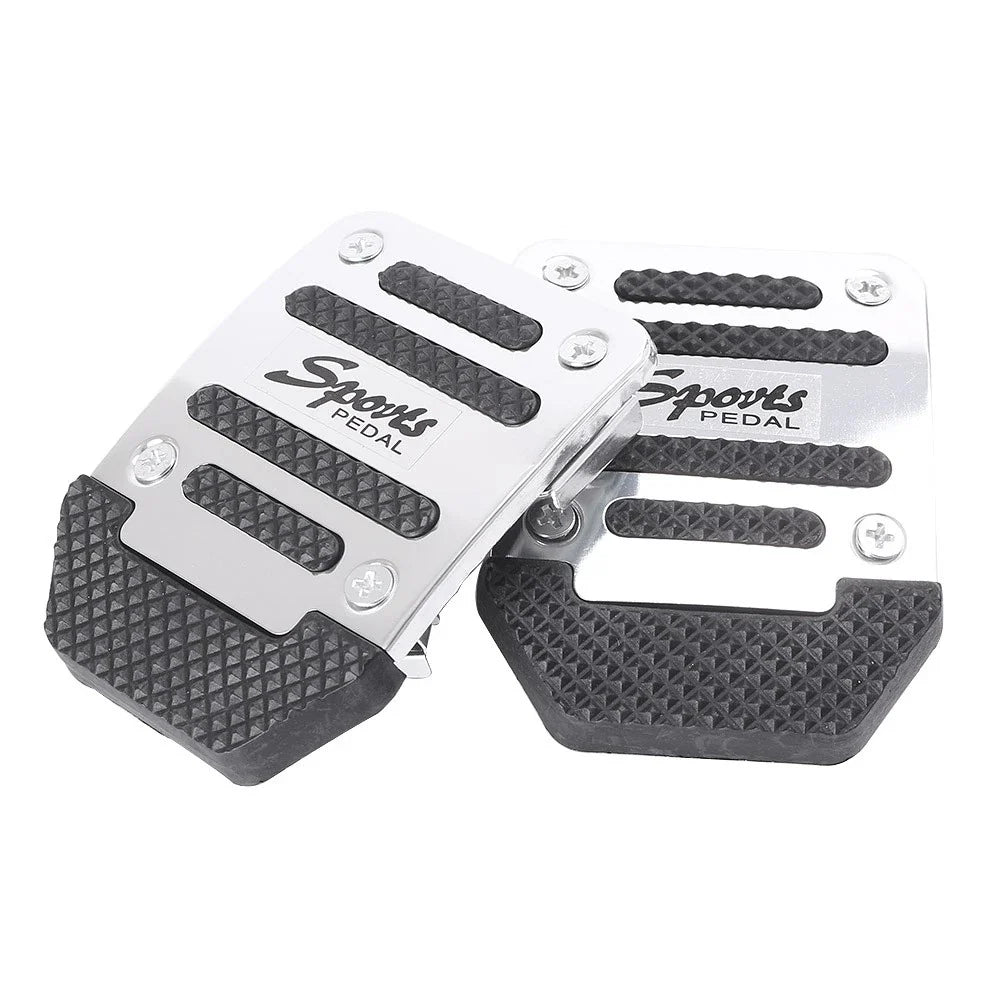 Anti-Slip Foot Rest Throttle Brake Clutch Pedal for Universal Manual Silver
