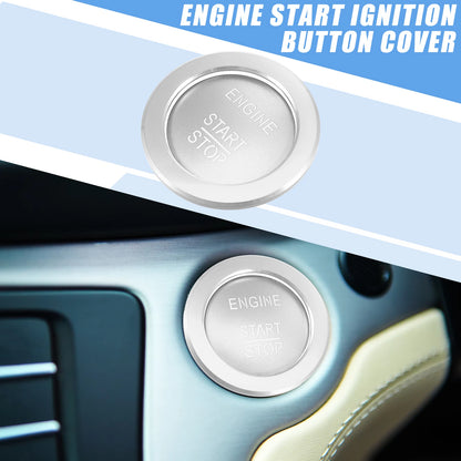 Engine Start Stop Button Cover Sticker for Mercedes-Benz B-Class, C-Class, GLC, GLA (2015–2023) Silver Tone