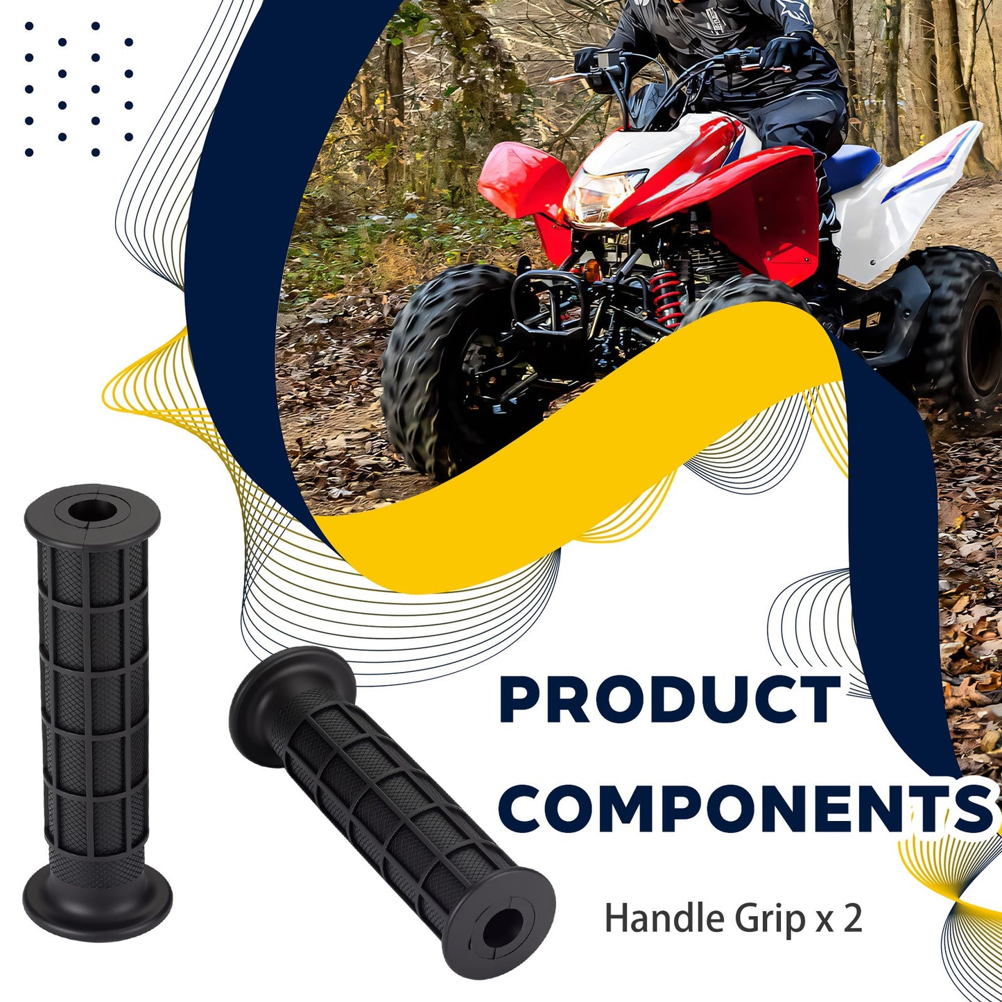 2X Handle Grips for Honda Foreman Rubicon 500 (2001–2007)