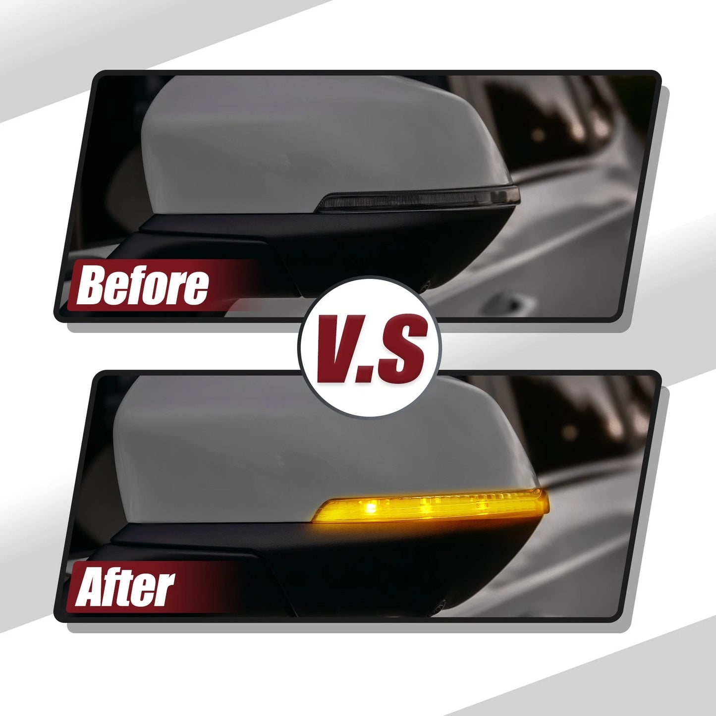 2X LED Mirror Turn Signal Light for Chrysler (68052078AA, 68052079AA)