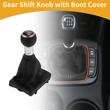 5 Speed Gear Shift Knob with Boot for Audi A3 (2008–2013) Faux Leather