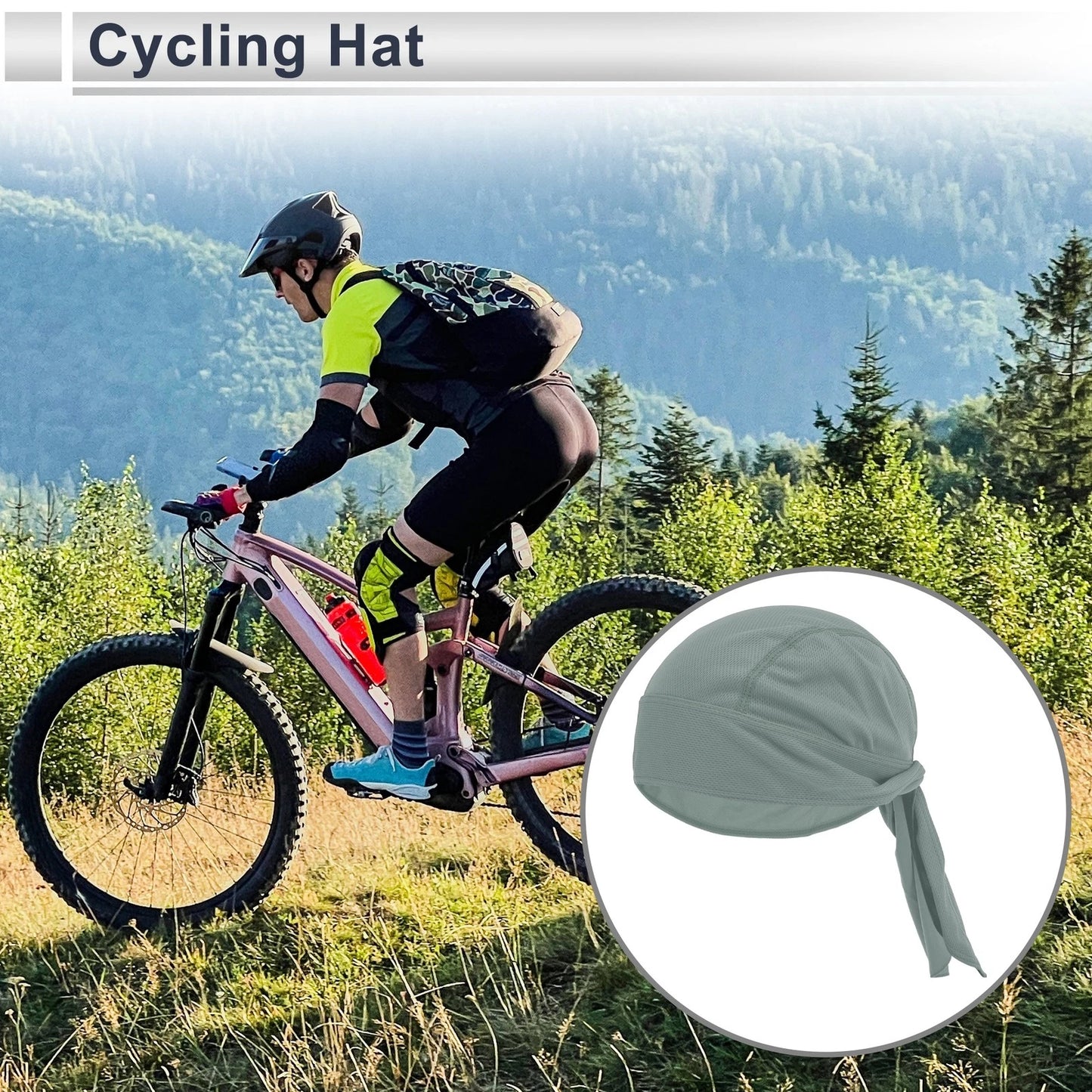Cycling Hat for Universal Fit (30x15cm) - Sweat Wicking, Breathable, Light Gray