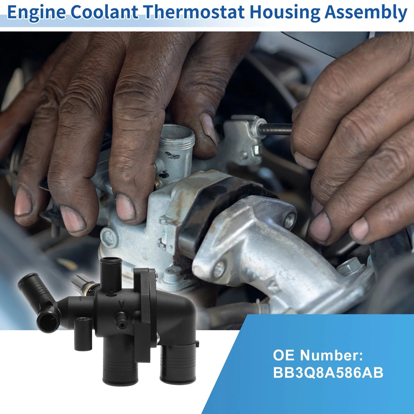 Engine Coolant Thermostat Housing Assembly No.BB3Q8A586AB for Ford Transit (2014–2023)