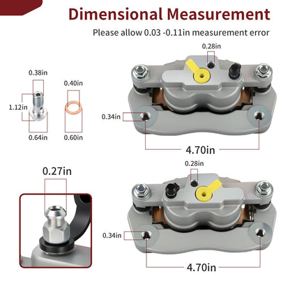 Set of 2 Rear Brake Calipers with Pads for Yamaha YXZ1000R (2016–2024)