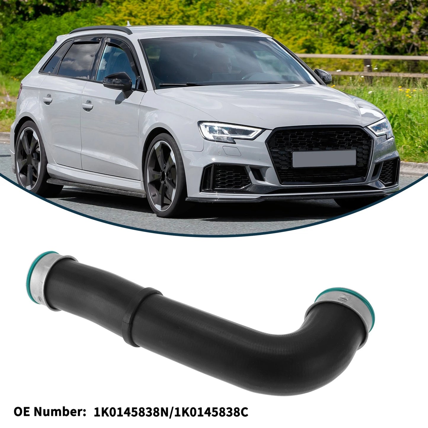Radiator Hose for Audi A3 1.9 TDI 2.0 TDI (2005–2010) No. 1K0145838N Black