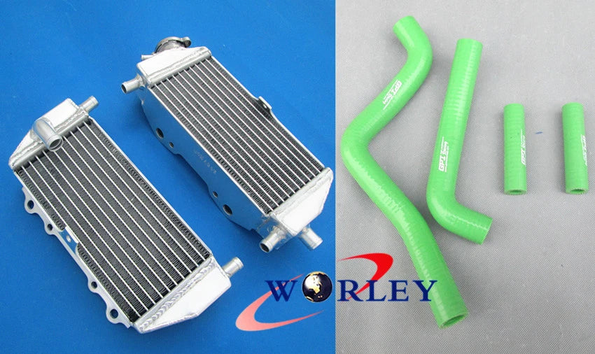 Aluminum Radiator with Black Hoses for Kawasaki KX125 (1999–2002)