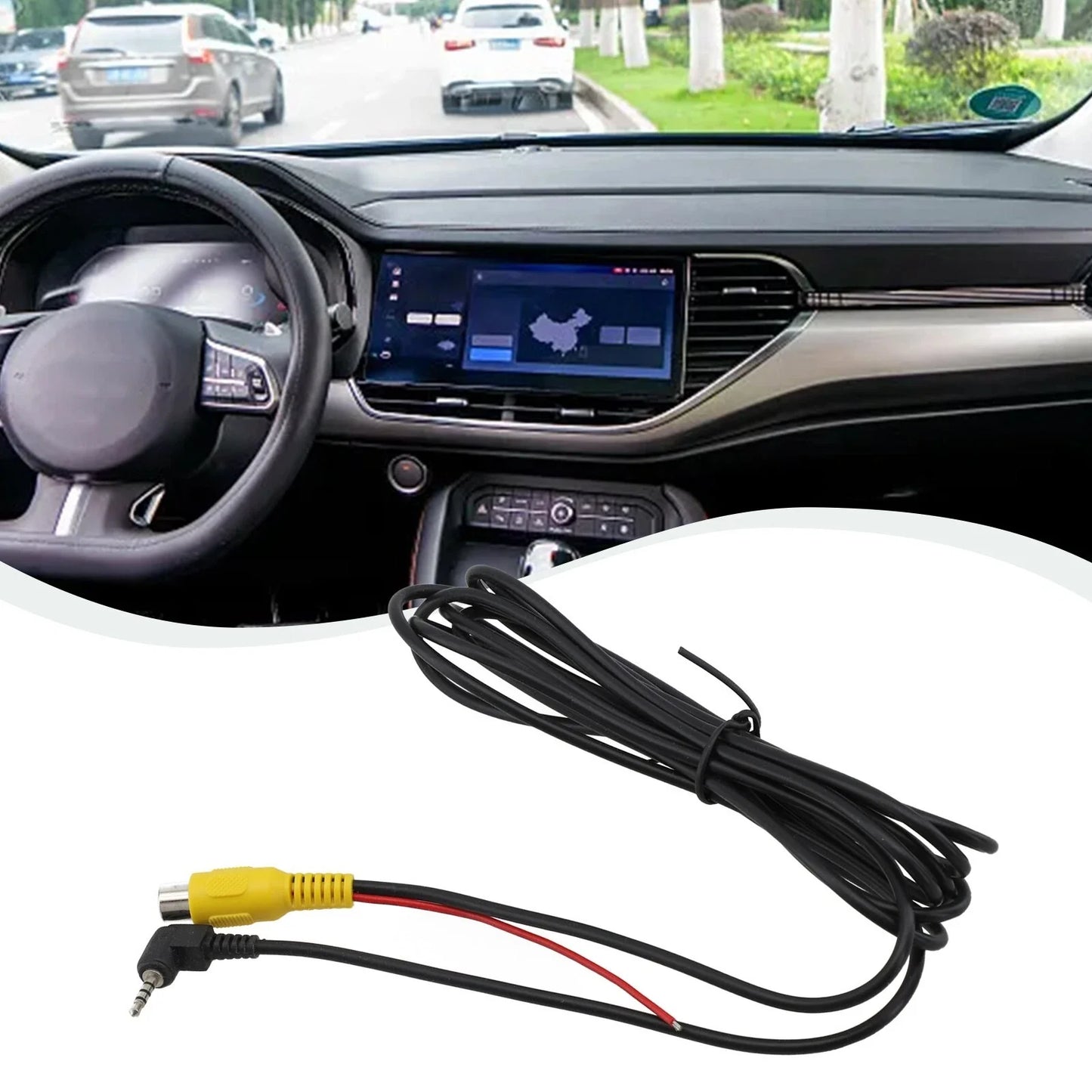 RCA to 2.5mm AV Converter Cable for Car Rear View Camera to Car DVR