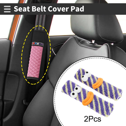 Set of 2 Purple Seat Belt Cover Pads for Universal Fit (23.5cm)