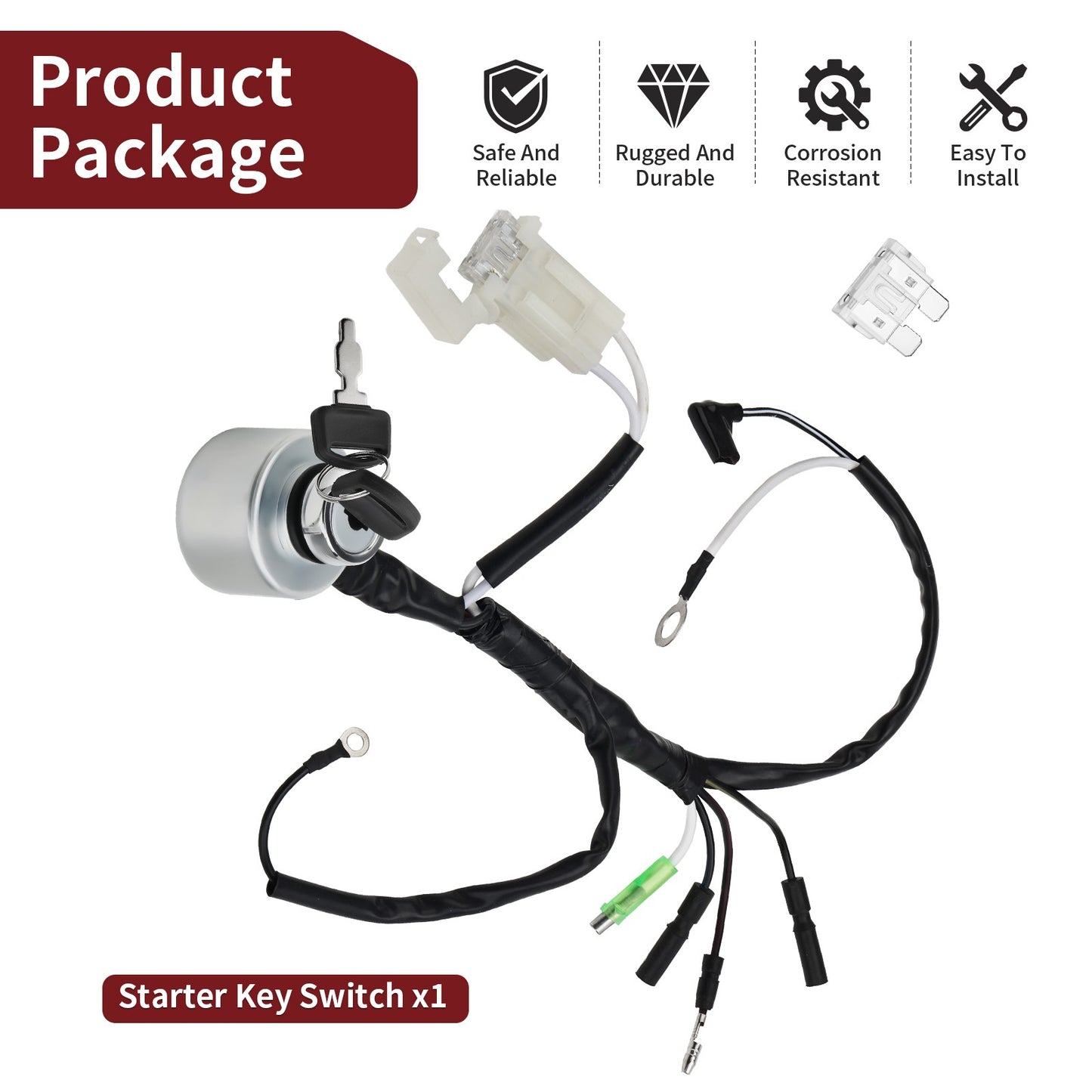 Starter Key Switch Assembly for Honda GX620K1, GX620R1, GX620U1 (2005–2009)