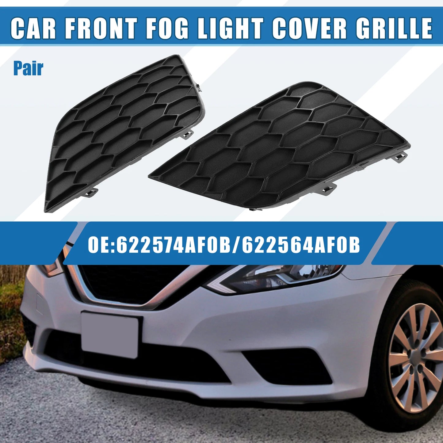 Fog Light Grille Cover for Nissan Sentra (2016–2019)