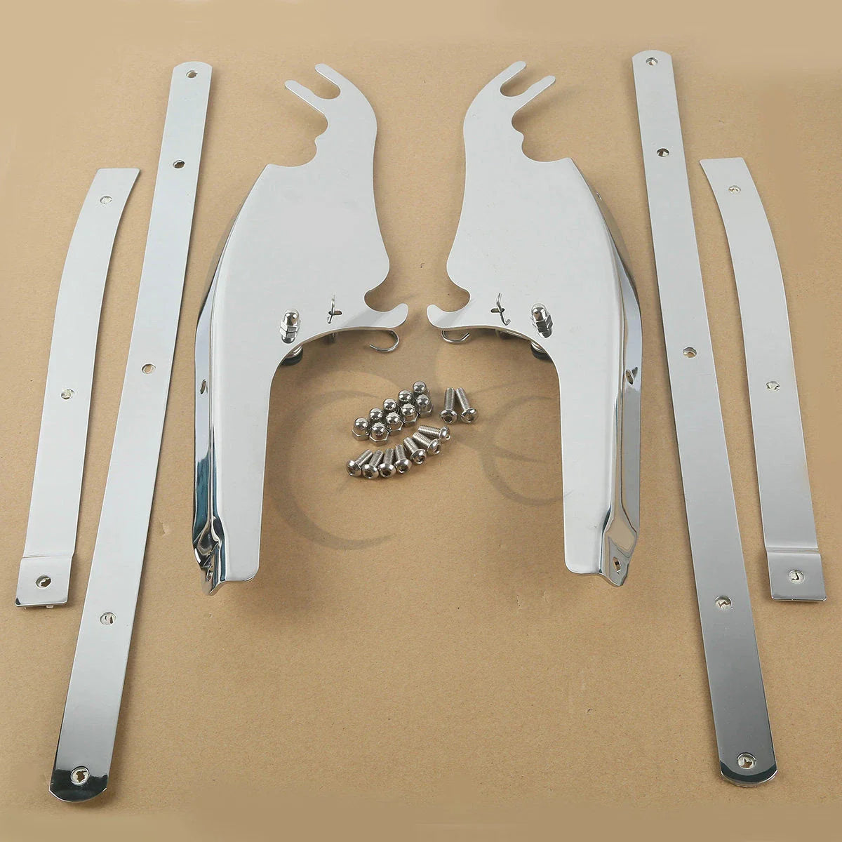 Chrome/Black Windshield Mount Bracket for Harley Softail Fatboy (2000-2017)