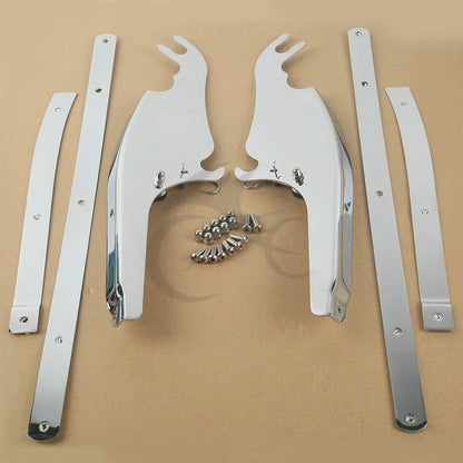 Chrome/Black Windshield Mount Bracket for Harley Softail Fatboy (2000-2017)