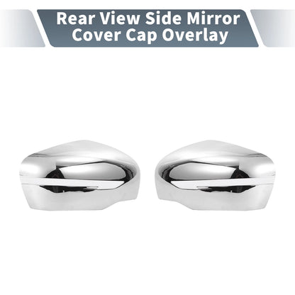 Pair Rearview Mirror Cover Overlay Chrome for Nissan X-Trail Rogue (2014–2021)