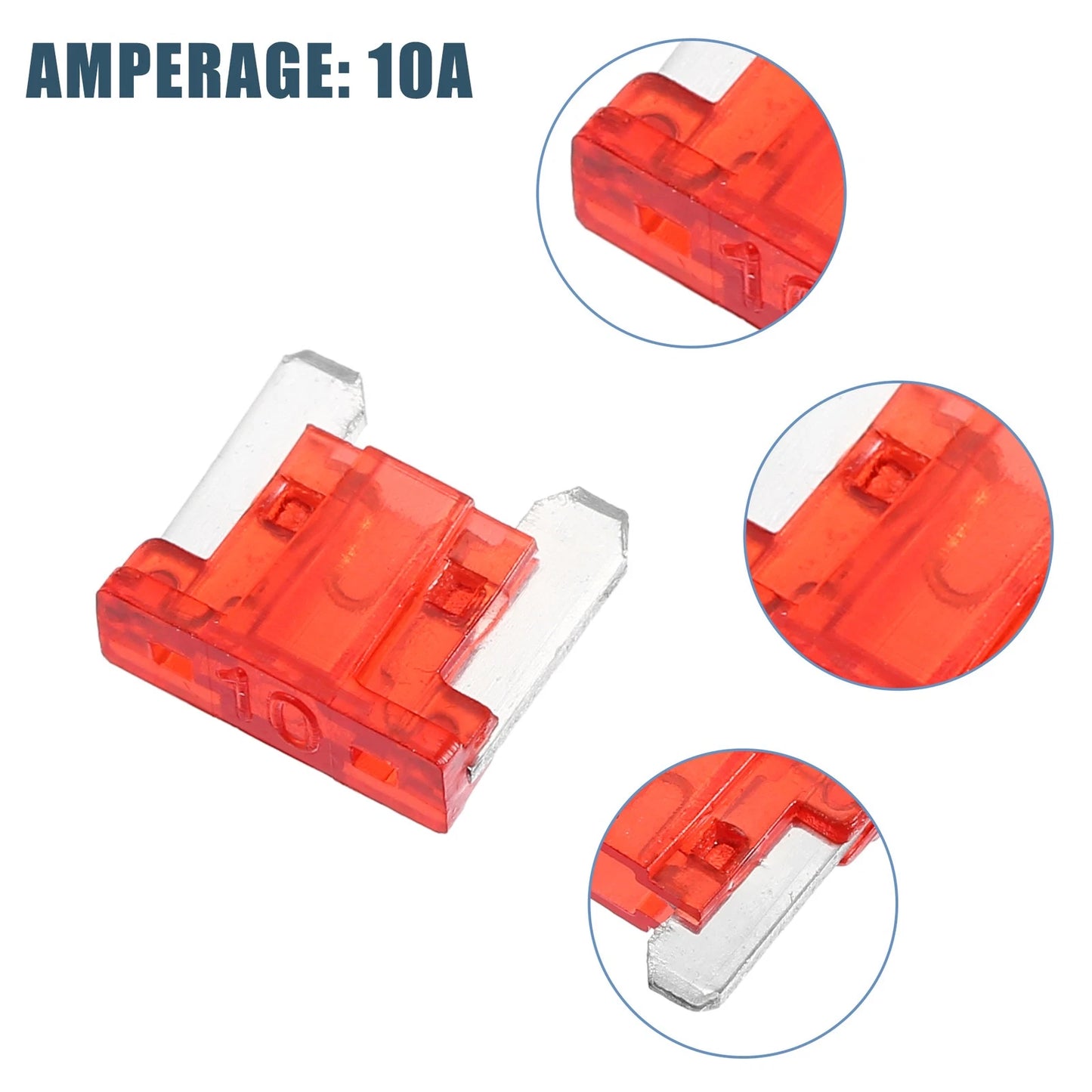 30pcs 10A Low Profile Mini Blade Fuses for Automotive