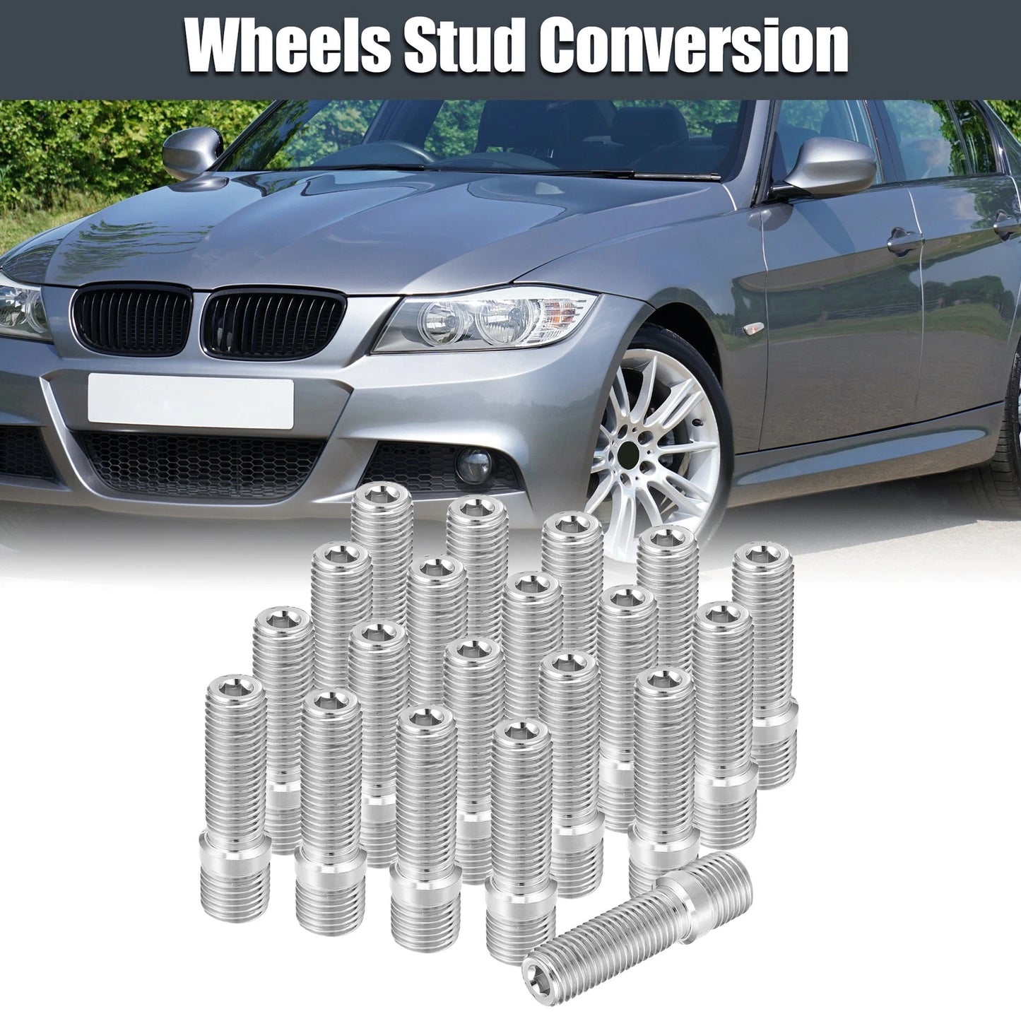 20 Pcs M14x1.5 to M12x1.5 50mm Wheel Studs for Audi