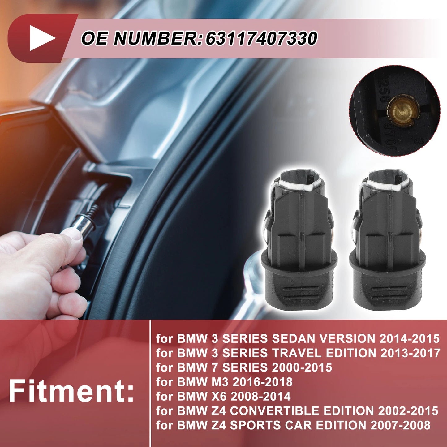 Tail Light Socket for BMW 3 Series Sedan (2014–2015) No. 63117407330