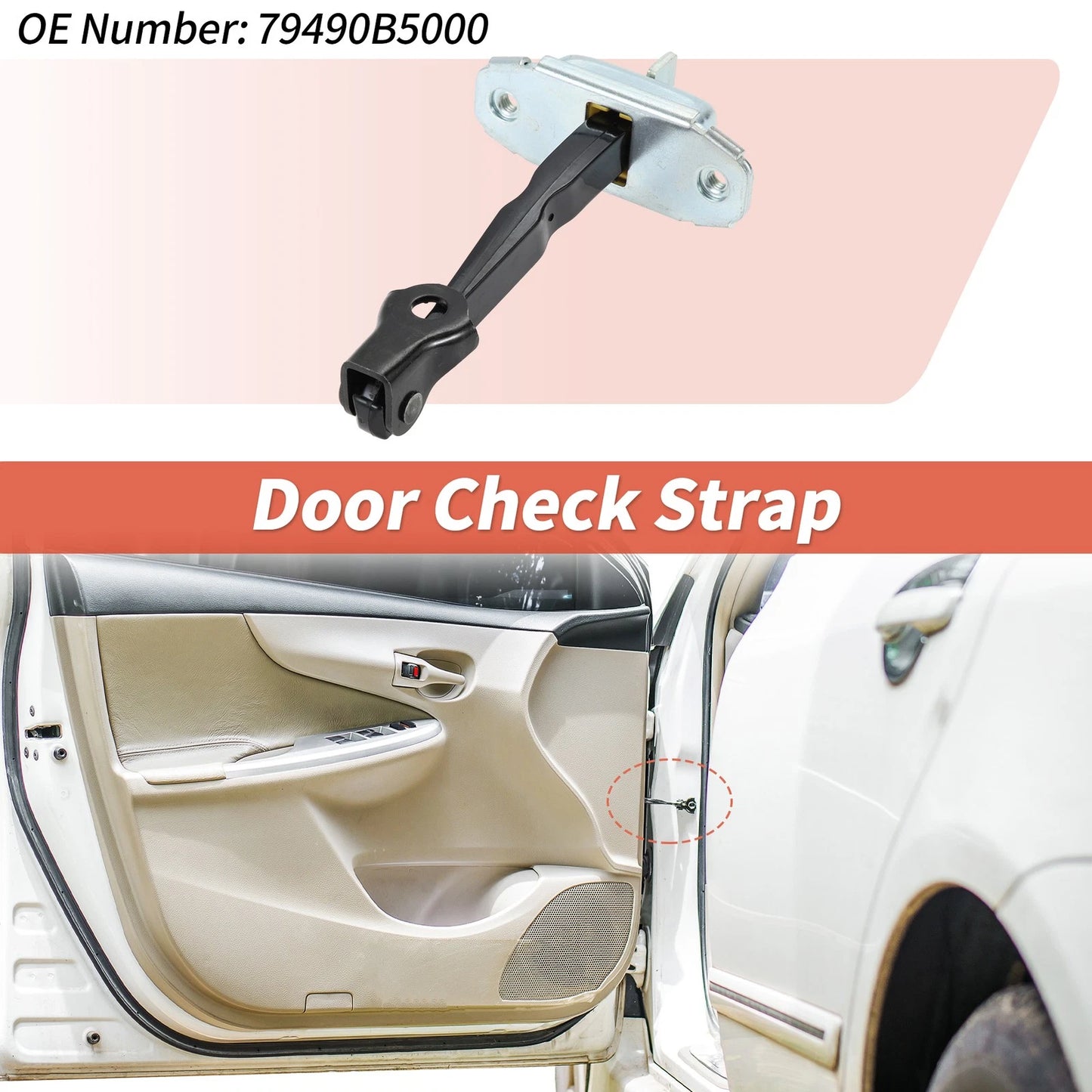 Rear Right Door Check Strap for Kia Forte (2014–2018) No.79490B5000